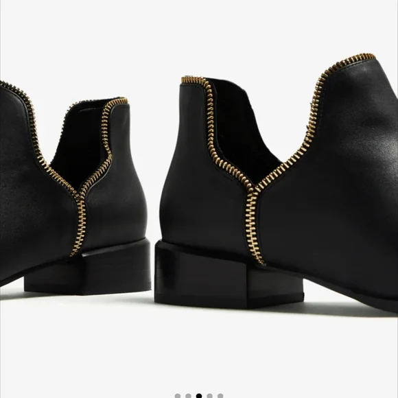 NWT SENSO Black Leather Ankle Boots with Gold Trim – EU 38 – BNIB - Picture 3 of 10